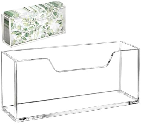 Dispenser per tovaglioli trasparente, supporto per fazzoletti da tavolo, organizer leggero in acrilico con base stabile, porta da pranzo, porta asciugamani di carta con stile elegante