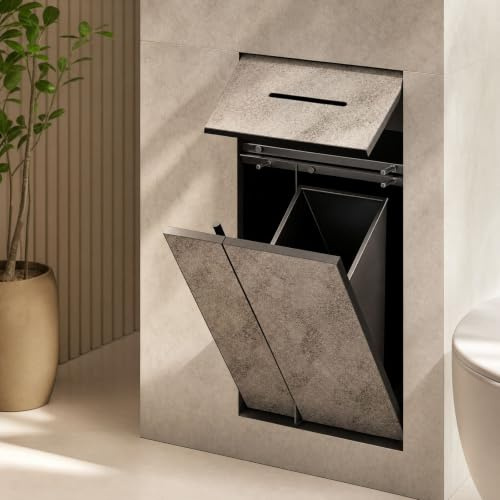Support Papier Toilette Encastré en Acier Inoxydable, Niche De Douche Murale avec Porte-Brosse WC, Insert Mural Moderne pour Salle De Bain, Toilettes, Hôtel Et Espaces Publics