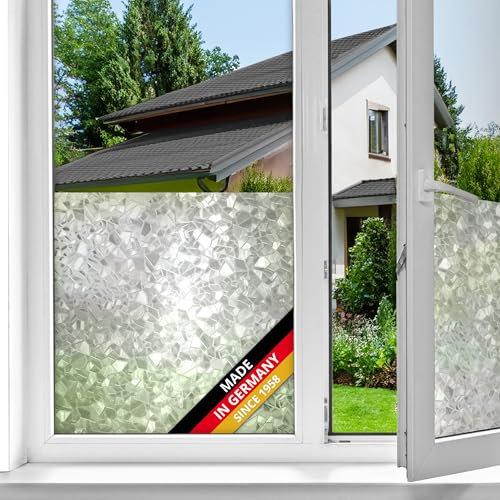 d-c-fix Fensterfolie static Splinter UV Sichtschutz beidseitig blickdicht statisch selbsthaftend Folie für Bad-Fenster, Küche, Glastür Milchglasfolie Sichtschutzfolie Glasfolie 90 cm x 1,5 m