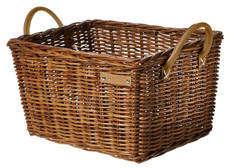 Basil Portland Basket Classic – Transportkorb – Rattan – für Portland Frontträger – ohne Deckel – mit Handgriffen – Nature Braun