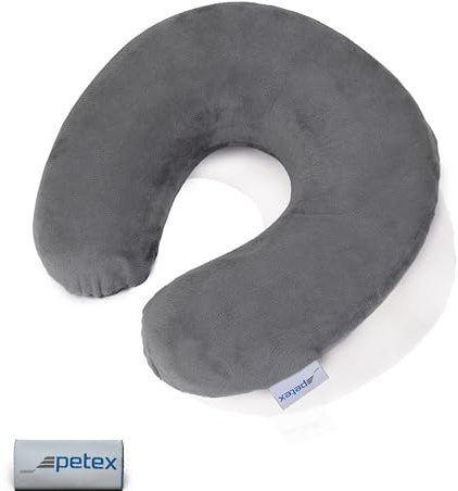 Petex 44490018 Nackenrolle, Velours, 29 x 28 cm, grau