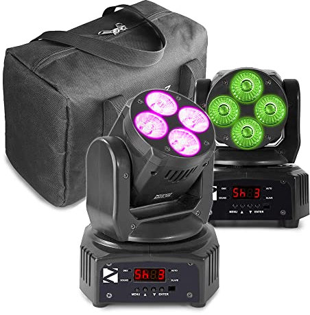 BeamZ MHL36 - DJ DMX, Luz Disco Móvil, Luces para Fiesta, Control por Sonido, Efectos en Modo Automático