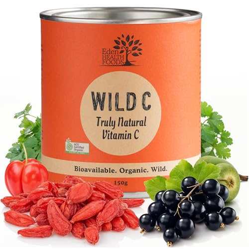 Eden Healthfoods Organic Vitamin C Powder - Pure, Wild-Harvested Vitamin C, Non-Toxic and Natural, 150g Wild C