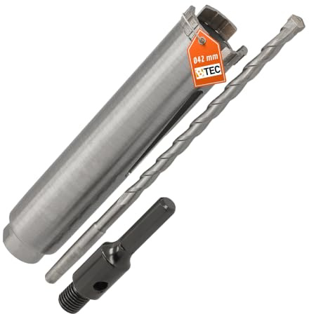 Diamant Bohrkrone Sechskant-Aufnahme und Zentrierbohrer Nutzlänge 180 mm Ø 42 mm Betonbohrkrone Kernbohrer