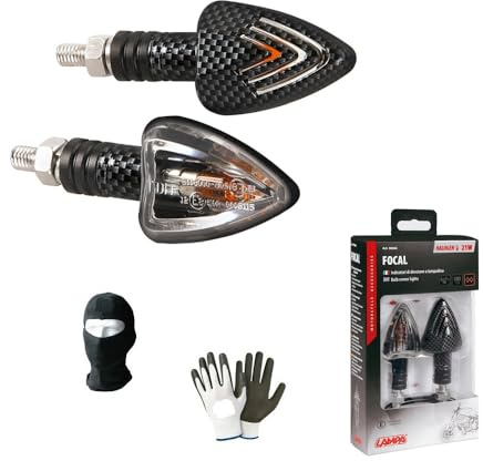 COMPATIBILE CON DUCATI SS 750 COPPIA DI FRECCE A LAMPADINA 21W IN CARBON LOOK OMOLOGATO 90066 LAMPA FOCAL INDICATORI DI DIREZIONE