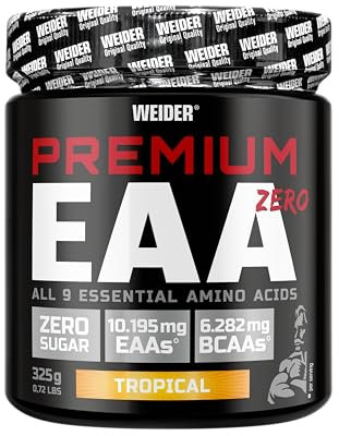 Weider Premium EAA Pulver - Essentielle Aminosäuren - BCAA 2:1:1 Verhältnis, vegan & zuckerfrei - 325g - Tropical