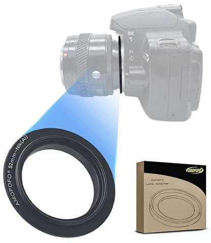 52mm Filter Thread Macro Reverse Mount Adapter Ring, for Nikon D7500 D7100 D7000 D5600 D5200 D500 D90 D810A,D7200, D5500,D750,D810,D5300,D3300,Df, D610 DSLR Cameras