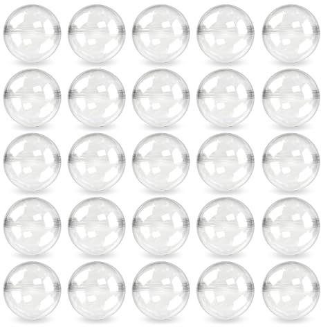 Capsule Vending Machine Round 50 pcs 1.1 inch (28mm) - Gumball Machine Capsules Bulk Clear Container - Easter Basket Stuffers Birthday Gifts Pinata Stuffers DIY Craft Supplies - Clear Capsules Empty