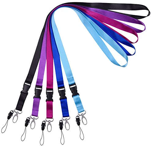 Wisdompro Kontorssnodd, 58 cm premium polyester nackrem snodd med ovalt lås och avtagbart spänne för telefon, kamera, USB, nycklar, ID-bricka hållare, Blandade färger, 22.5 inches