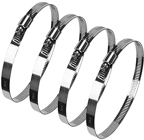 Nutmanel Schlauchschellen Set 118-140mm, 4 Stück Rohrschellen Schlauchklemme Edelstahl, Einstellbare Schlauchschelle Schlauch Clips Schelle für Befestigung Rohren, Hose Clamp