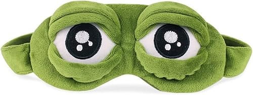 Augenmaske for Schlafen, niedliche flauschige 3D-Tier-Augenmaske for Schlafen, Reisen, atmungsaktiver Augenschutz, Cartoon, 3D, hässlich, lustige Frösche, Schlafmaske, Kinder, Erwachsene, Frauen, for