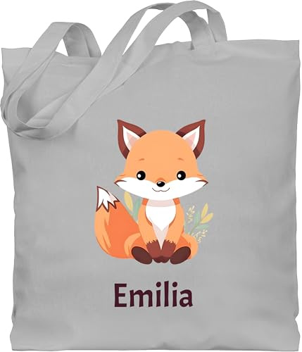 Geschenk mit Namen personalisiert by Shirtracer - Baumwolltasche - Süßer Fuchs Geschenk mit Name personalisiert I Wildtiere I Raubtier I Fox
