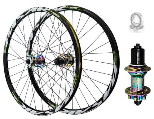 MTB Fahrrad Laufradsatz 24 Zoll 26 Zoll, Schnellspanner, Aluminiumlegierung 27,5 Zoll 29 Zoll Hybrid-/Fahrradnabe 2250g Scheibenbremse 32H Bergfelge Radfahren for 7–12 Gänge ( Farbe : Chrome , Size :