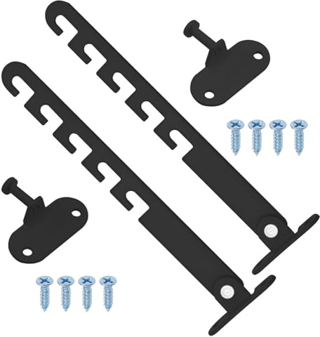 Micro Traders 2pcs Adjustable Window Limiters Adjustable Window Stopper Window Buckle Limiter Window Tilt Regulator for Casement Doors Windows, Black
