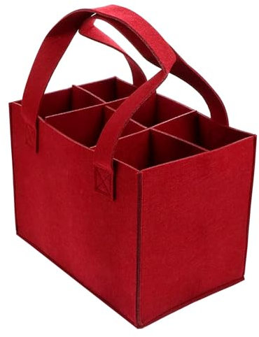 GWAWG Flaschentasche mit 6 Fächer, Flaschenträger Flaschentasche Filz Bottle Bag Männerhandtasche Flaschen Tasche Filztasche Weinflasche Tasche für Party Ausflüge Picknicks Robust und leicht zu tragen
