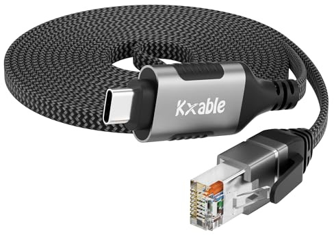 Câble plat USB C vers Ethernet de 4,6 m, sans accroc RJ45 vers USB de type C, directement connecté, réseau LAN Gigabit, OFC, pour MacBook Pro, iPhone 15, Galaxy, ordinateur portable, super fin, OD : 2