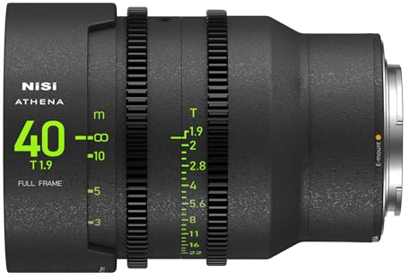 NiSi Athena 40mm T1,9 Prime Cine Objektiv für Sony E-Mount | (Ohne Drop-In-Filter)