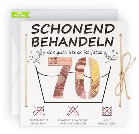 WenmthG Lustige 70. Geburtstagskarte mit Umschlag - Schonend Behandeln 70. Geburtstag - Geldgeschenk 70. Geburtstag - Geschenke zum 30. Geburtstag Frauen & Männer