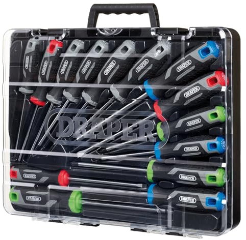 Draper 14pc Soft Grip Screwdriver Set with Draper TX-Star® - 13437 - Magnetic Tips, CRV Blades