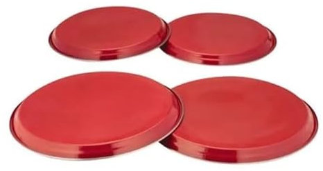 4 Pcs Stainless Steel Hob Cover Stove Plate Set Electric Cooker Ring LID Burner Protector Kitchen Home Tools & Accessories Restaurants Red