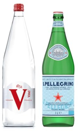 Vittel bouteilles (6x1L) – San Pellegrino bouteilles (6x1L)