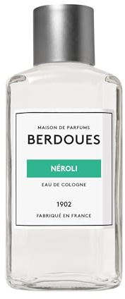 BERDOUES 1902 Eau de Cologne Néroli, Florale et Hespéridée, Made in France, Sans colorant Parfum femme et homme, flacon recharge 245ml