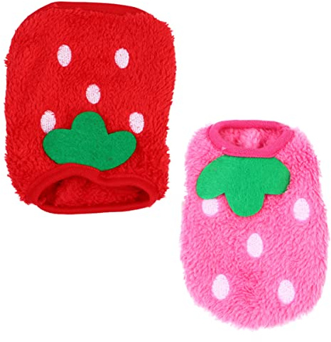 CLISPEED 2pcs Puppy Warm Clothes Rabbit Costume Coral Fleece Winter Coat Small Size for Toy Breeds and Chihuahuas