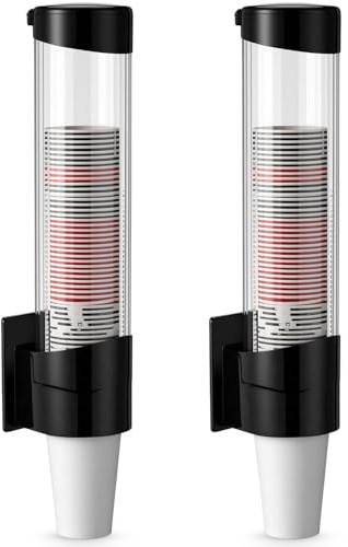 Baderke 2 dispenser per tazze da 198,4 g a 340,2 g, in plastica, supporto da parete per bagno, casa, ufficio, ospedale (elegante)