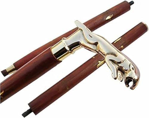 Designer Brass Handle Walking Stick Antique Style Wooden Cane Designer Brass Golden Head Handle Walking Stick Antique Style Wooden Cane Gift