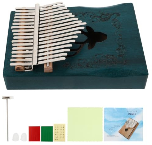 UTHCLO Tasten Daumenklavier Kalimba Holz Finger Piano mit Rentiermotiv Portable Musikinstrument aus Nordamerikanischem Holz Einstimmiges Klanginstrument für Anfänger