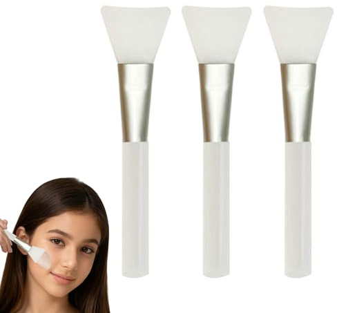 Silicon Brush - Facial Mask Applicator for Skincare, Reusable Anti-Aging Tool | Soft & Durable for Gels, DIY Masks, Easy-to-Clean [Pack of 3]