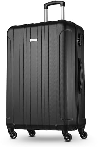 Cocoono Koffer Groß 78,5cm - 100L - Zahlenschloss Hartschalen Koffer mit 360° Rollen, Reisekoffer, Trolleys (Schwarz, XL)