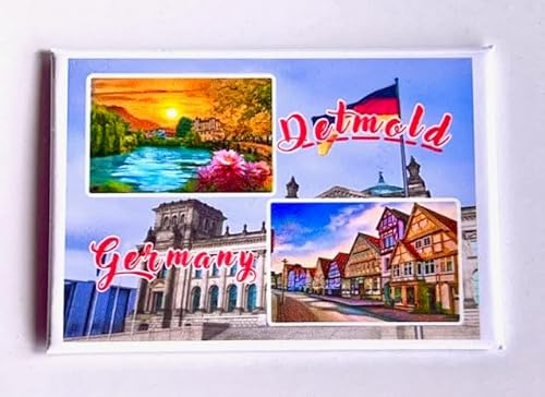 Detmold Kühlschrankmagnet- Souvenir - Reiseandenken, Deutschland Geschenk für Reisende, Detmold Mitbringsel Teutoburger Wald 011025