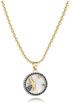 Gold Zodiac Constellation Capricorn Star Sign Astrology Sparkling Opalite Pendant Necklace Christmas Birthday Jewellery Gift for Women Daughter Granddaughter Family