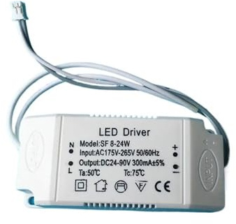 TGDGFKIAS Remplacer le ballon, Pilote LED CA 175-265 V 300 mA 8-24 W, transformateur d'alimentation, ballast + prise terminale for plafonnier/plafonnier