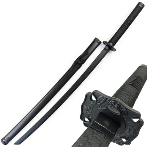 Samurajsvärd, böjd träningsbokken med mantel, Katana rekvisita för cosplay, display och samlingsdekor