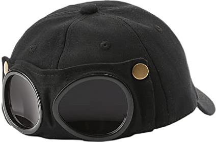Peosaard Berretto da Baseball per Occhiali da Sole, Berretto da Baseball con Occhiali da Sole Cappello retrò Visiera Parasole Hip Hop per Uomo Donna Nero, Visiera Parasole