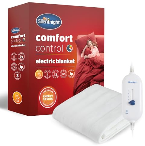 Silentnight Electric Blanket King Bed - Heated Underblanket with 3 Heat Settings - Fast Heat Up - Overheat Protection and Easy Fit Straps - Machine Washable Comfort Control - King Size - 137x165 cm