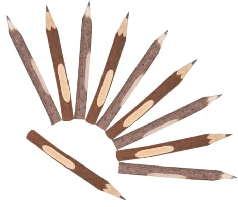Beavorty 10 Stück Holzstifte und Kugelschreiber aus Baumrinde – 17cm Schreibstifte für Schule Camping und Gästebücher Natürliche Holzbleistifte mit Ergonomischem Griff