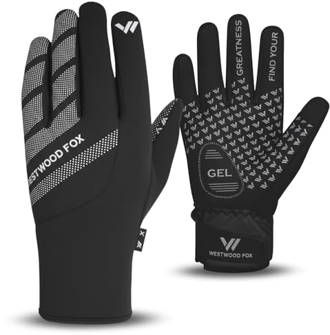 WESTWOOD FOX Waterproof & Windproof Winter Gloves for Men & Women–Thermal Insulated,Anti Slip,Touchscreen Warm Gloves for Skiing, Cycling, Motorcycle, Running & Outdoor Sports (Black, L)