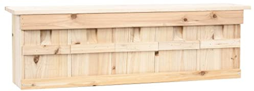 Runheo Maison pour Moineau en Bois avec 5 Chambres Dimensions 68x15x21 cm, abri de Nidification pour Oiseaux Sauvages, décor extérieur pour Jardin, Balcon ou terrasse