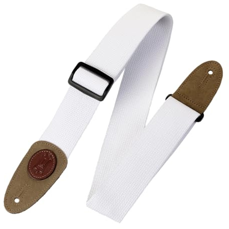Levy's Gitarrengurt aus Baumwolle, 5,1 cm breit, weiß