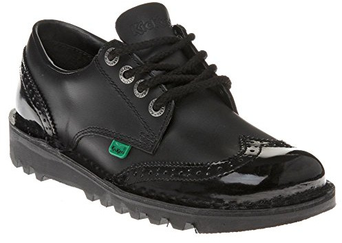 Kickers Scarpe da Donna Kick Lo in Pelle Nera con Brogue - EUR 40