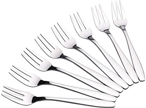 Pekky 16 tenedores para tartas, tenedores de acero inoxidable para aperitivos de degustación, 6 pulgadas