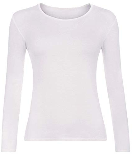 Candid Styles Childrens Kids Unisex Boys Girls Long Sleeve Plain T-Shirt Top Tee School PE, Age 5-6, White