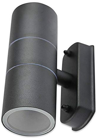 LED Wandleuchte Außen anthrazit 1,2 Watt warmweiß - IP44 Up und Down Außen-Leuchte aus Aluminium - 2x GU10 Außenstrahler Garten-Lampe