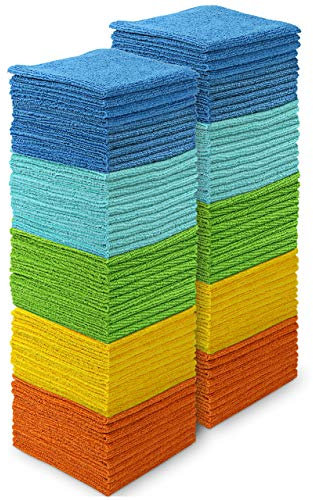 AIDEA Mikrofaser Reinigungstücher Lappen Putztücher Fenster Tücher Mikrofasertücher Geschirrtücher 100 Stück, 30x30cm