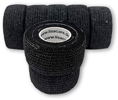 LisaCare Pflasterverband, Fingerpflaster latexfrei 7 Rollenpflaster | elastische Pflaster Kinderpflaster ohne Kleber & latexfrei (Schwarz)