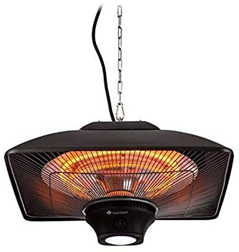 HKPLDE 2000W Eléctrico Calefactor Terraza Calentador Radiante Infrarrojo con Control Remoto Calentador Calentador Radiante-Negro
