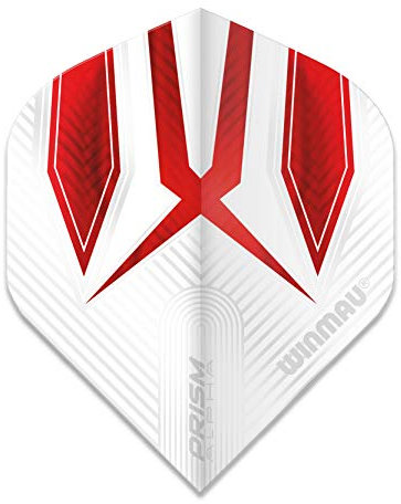WINMAU Prism Alpha Weiß und Rot Extra Dicke Flights - 1 Satz pro Packung (Insgesamt 3 Flüge)